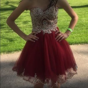 Red/gold graduation dress